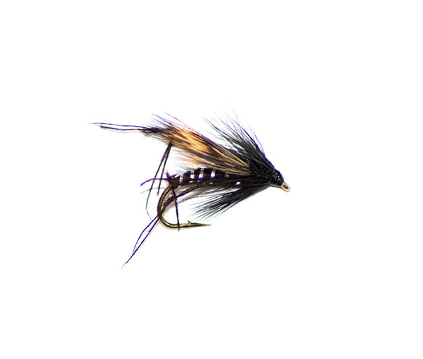 HOPPER HALF HOG BLACK AND SILVER DRY TROUT FISHING FLIES SIZE 10