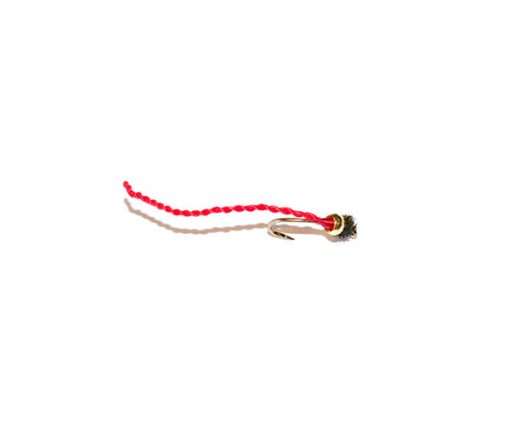 Gold Head Red Flexi Floss Blood Worm - Image 5
