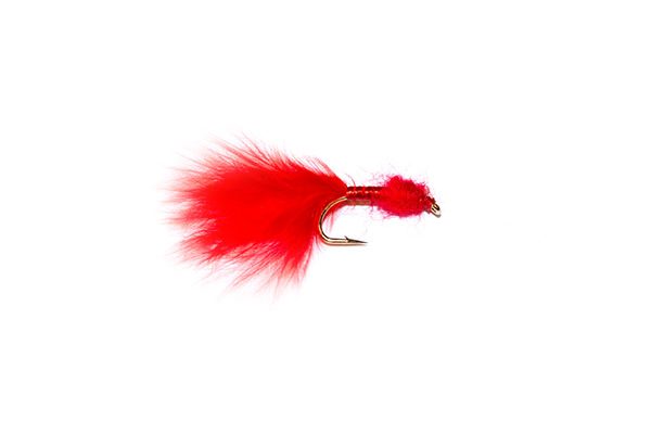 fish fishing flies branded quality Big Head Red Marabou Blood Worm