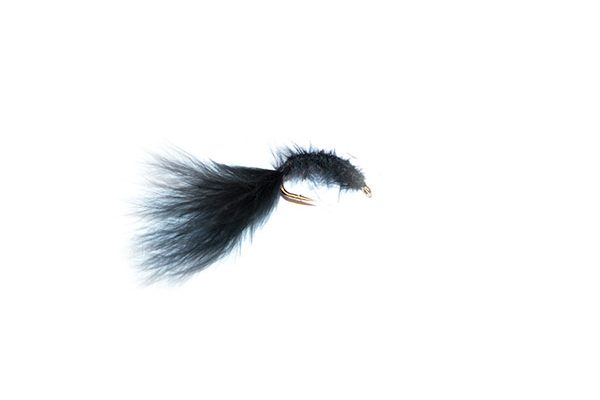 Black Marabou Blood Worm type Trout fishing fly