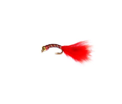 Gold Head Red Epoxy Sparkle Blood Worm - Image 3