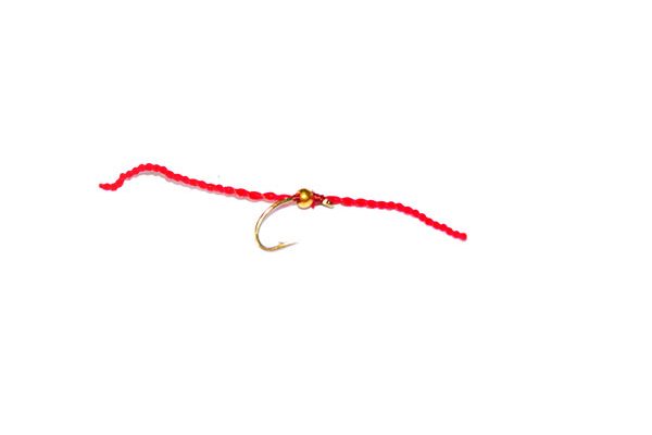 fish fishing flies branded quality Gold Nugget Red Flexi Floss Blood Worm