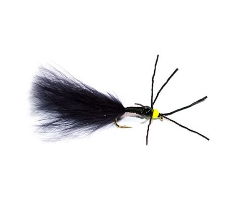 Fish Fishing Flies Bright Green Head Black Critter Bloodworm