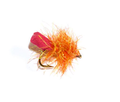 Fish Fishing Flies Dark Coral Sparkle Foam Blob