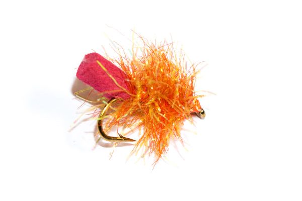 Fish Fishing Flies Dark Coral Sparkle Foam Blob