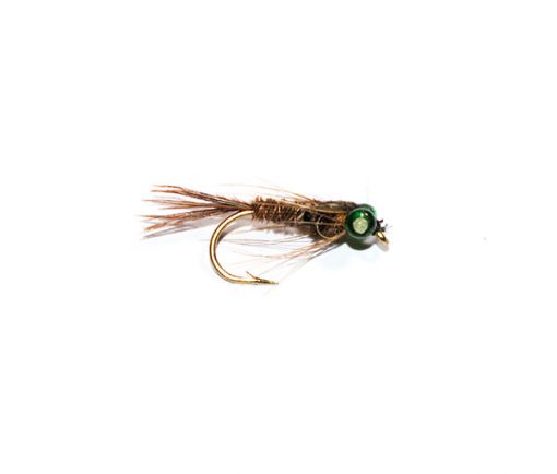 Fish Fishing Flies brings you the Pheasant Tail Nymph Green Damsel Eyes.