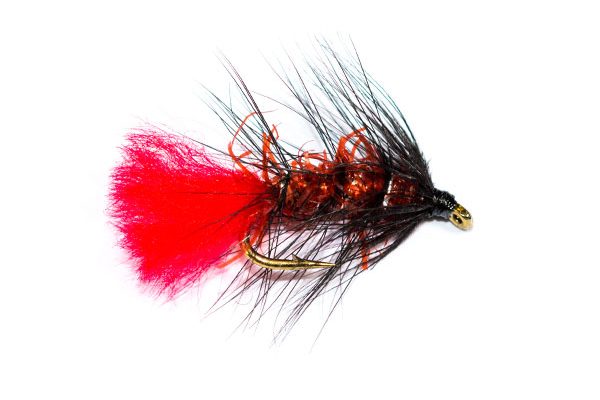 Fish Fishing Flies Brand, Straggle Fritz Black & Red Zulu Wet