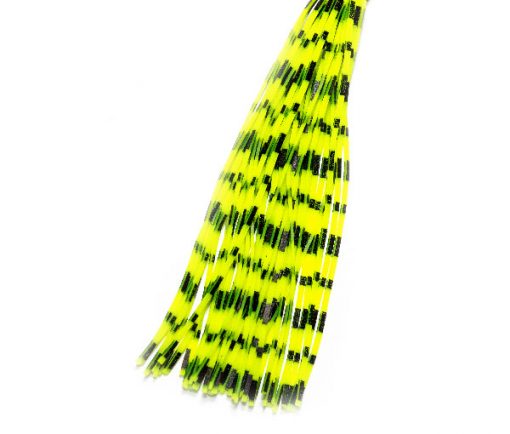 Rubber Legs Day Glow Green Black Stripe 1mm x 120mm