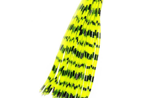Rubber Legs Day Glow Green Black Stripe 1mm x 120mm