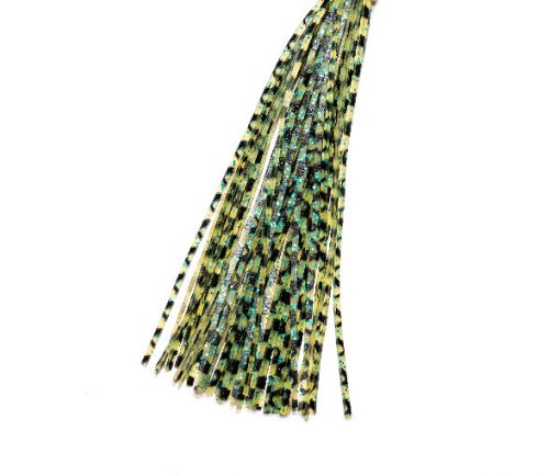 Rubber Legs Olive Sparkle Black Stripe 1mm x 120mm Fly Tying Materials