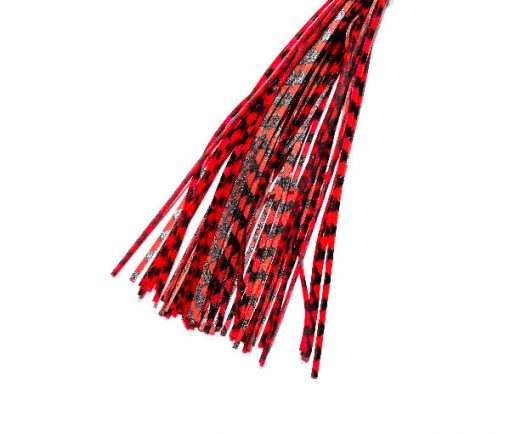 Rubber Legs Red and Black Stripes 1mm x 120mm