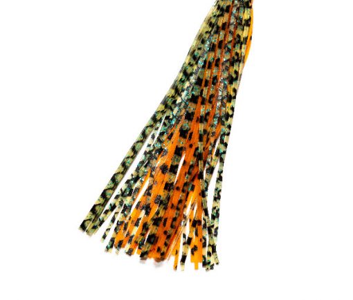 Fish Fishing Flies, Rubber Legs Sparkle and Orange Mix Stripes 1mm x 120mm