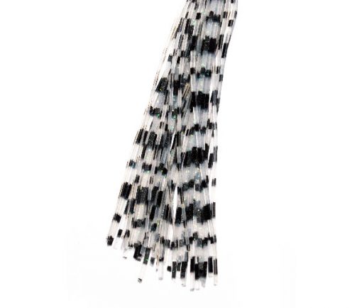 Rubber Legs White Sparkle Black Stripe Spot 1mm x 120mm make daddy long legs