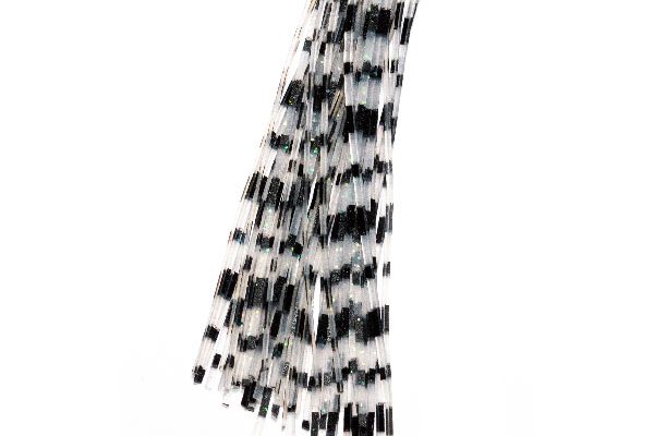 Rubber Legs White Sparkle Black Stripe Spot 1mm x 120mm make daddy long legs