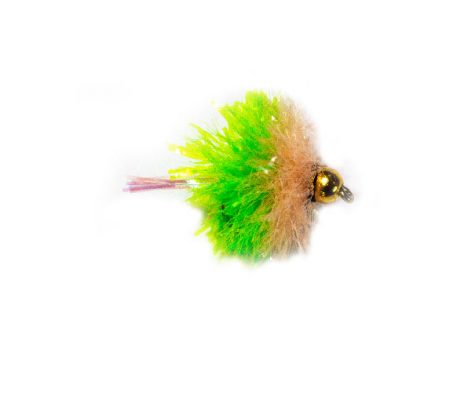 Green and White Goldhead Blob, trout Flies for sale