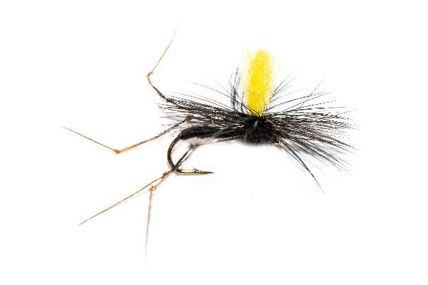 Trout Flies Daddy Long Legs Black Parachute Yellow Hotspot