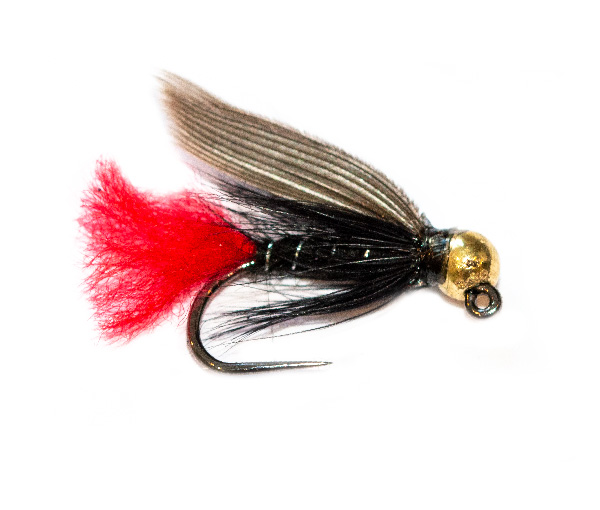 Gold Tungsten Head Black Winged Spider Jig Nymph fishing flies