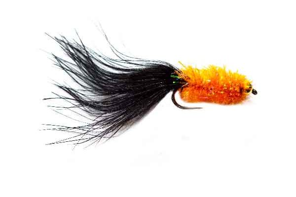 Fishing Fly Orange and Black Cactus Leech