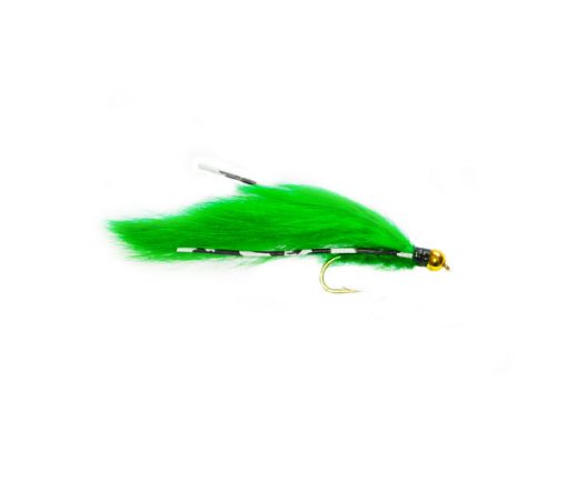 Green Goldhead Flexi Zonker Lures for trout fishing