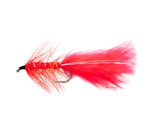 Blood Red SIlver Flash Damsel Trout Fishing Fly