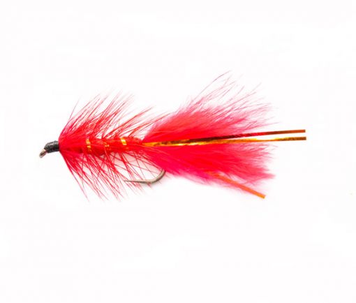 Gold Flash Red Blood Damsel Barbless Fishing Fly