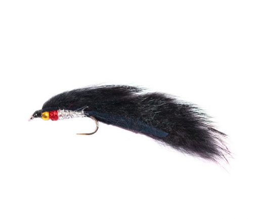 Gold Nugget Hot Spot Black Zonker Barbless Fishing Flies