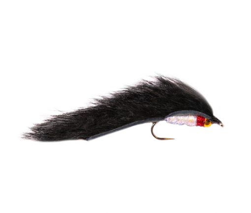 Gold Nugget Zonker Hot Spot Black UV Sparkle Barbless Fishing Flies