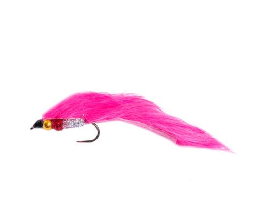 Gold Nugget Zonker Hot Spot Pink Fluo Silver Sparkle Barbless Fishing Flies