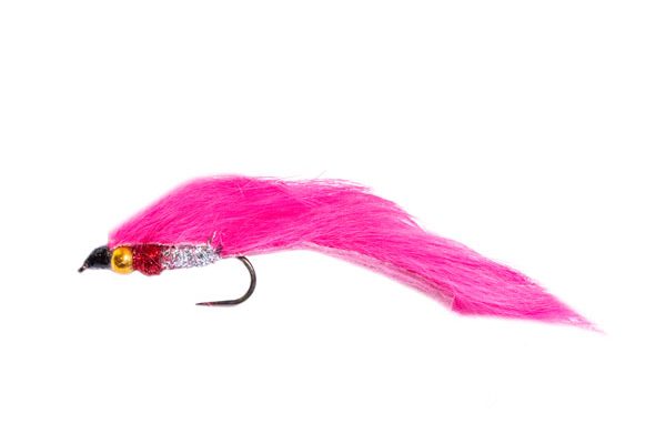Gold Nugget Zonker Hot Spot Pink Fluo Silver Sparkle Barbless Fishing Flies