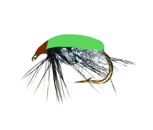 Green Back Silver Sparkle Foam Beetle Trout Fly