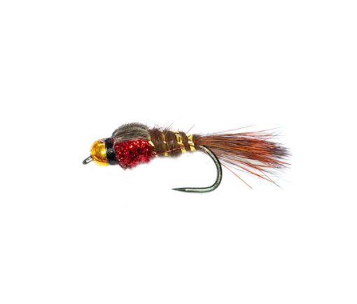 Nugget Brown Hares Ear Red Crystal Thorax Barbless Trout Fly