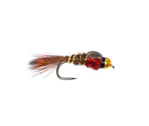 Nugget Brown Hares Ear Red Crystal Thorax Barbless Trout Fly