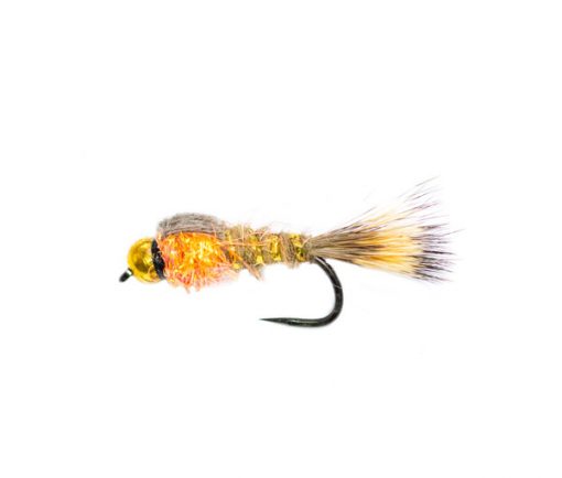Nugget Natural Hares Ear Orange Crystal Thorax Barbless Trout Fly