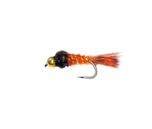 Nugget Orange Hares Ear Black Crystal Thorax Barbless Trout Fly