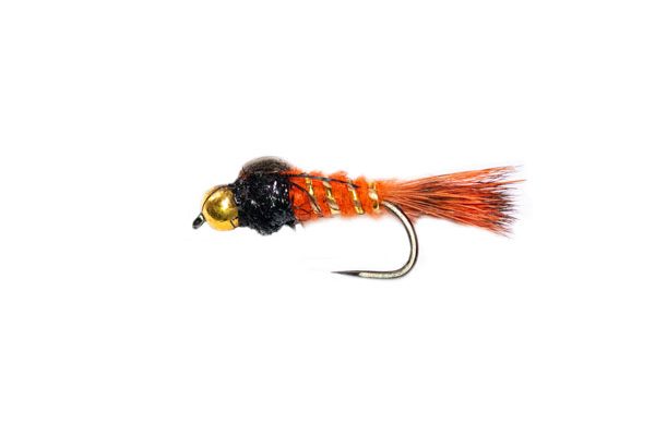 Nugget Orange Hares Ear Black Crystal Thorax Barbless Trout Fly