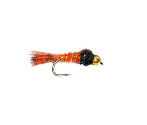 Nugget Orange Hares Ear Black Crystal Thorax Barbless Trout Fly