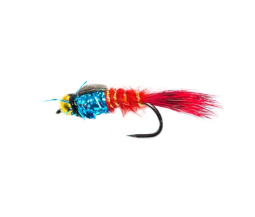 Nugget Red Hares Ear Blue Crystal Thorax Barbless Trout Fly