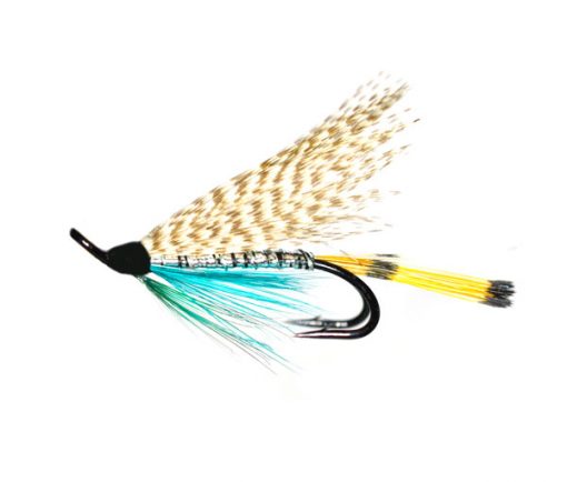 Teal Blue & SIlver Salmon Double Fishing Fly - Image 2