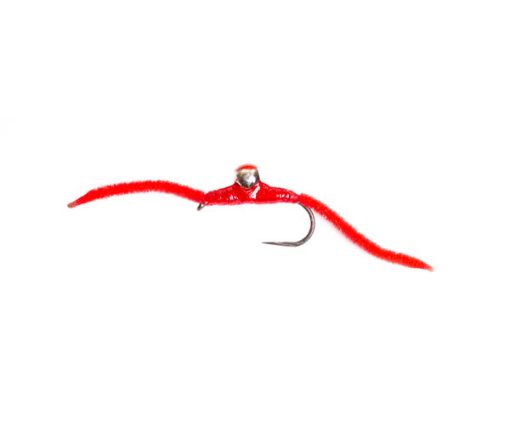 Crusties Chenille Red Spot Red Worm Trout Fishing Fly