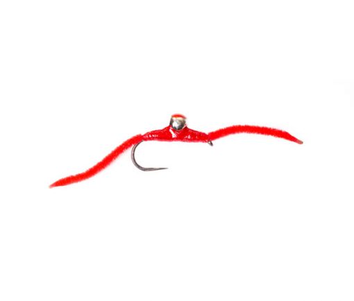 Crusties Chenille Red Spot Red Worm Trout Fishing Fly